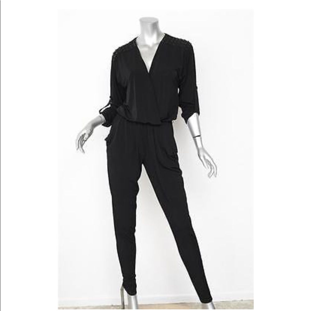 Michael Kors Black jumpsuit with gold studs